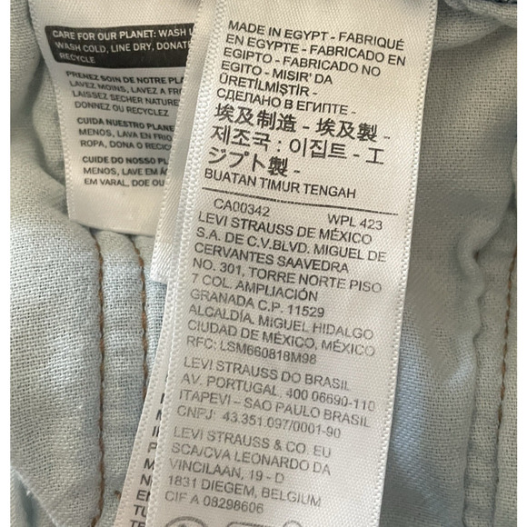 Levis 501 Jeans Mens 30x33 Straight Leg Dark Blue Denim Button Fly - Picture 7 of 13